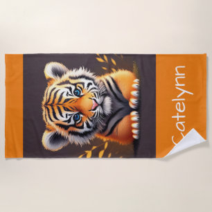 Personalisiert Baby Tiger Strandtuch