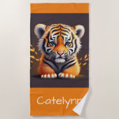 Personalisiert Baby Tiger Strandtuch (Vorderseite)