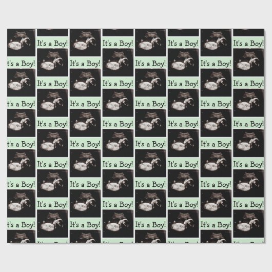 Personalisiert Baby Ultrasound Baby Dusche Geschenkpapier (Flach)