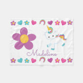 Personalisiert Baby Unicorn Fleecedecke (Vorderseite (Horizontal))