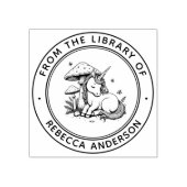 Personalisiert Baby Unicorn Toadstool Library Book Gummistempel (Prägung)