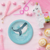 Personalisiert Baby Whale Blue Baby Dusche Pappteller (Party)