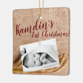Personalisiert Baby XMAS Ornament Weize auf Burlap (Links)
