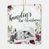 Personalisiert Baby XMAS Ornament White Roses Gold (Links)