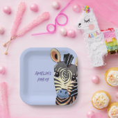 Personalisiert Baby Zebra Birthday Pappteller (Party)