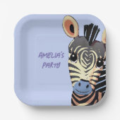 Personalisiert Baby Zebra Birthday Pappteller (Vorderseite)