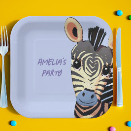 Personalisiert Baby Zebra Birthday Pappteller
