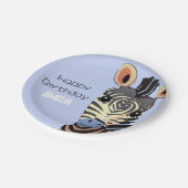 Personalisiert Baby Zebra Birthday Pappteller (Schrägansicht)
