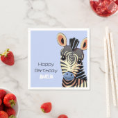 Personalisiert Baby Zebra Birthday Serviette (Beispiel)