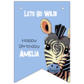 Personalisiert Baby Zebra Birthday Wimpelkette (Zweite Fahne)