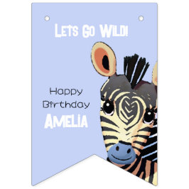 Personalisiert Baby Zebra Birthday Wimpelkette