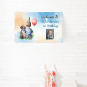 Personalisiert Baby's 1. Geburtstag Willkommen Banner (InSitu)