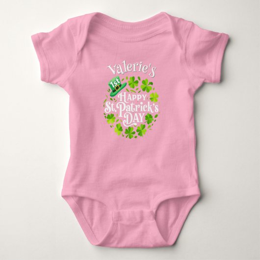 Personalisiert Baby's 1. St. Patrick's Day Bodysui Baby Strampler (Vorderseite)