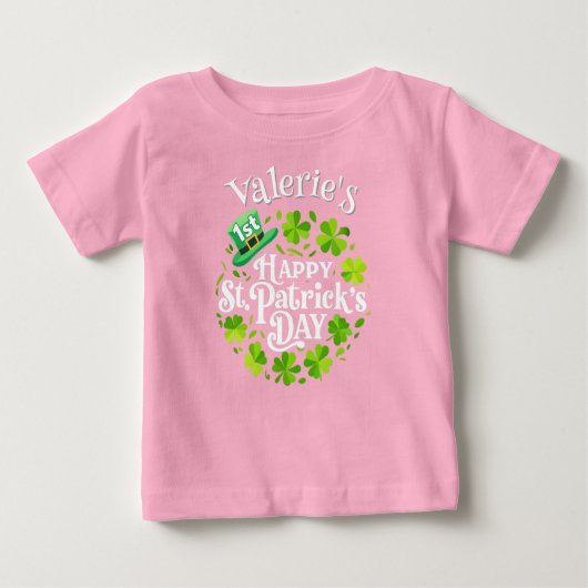 Personalisiert Baby's 1. St. Patrick's Day T - Shi Baby T-shirt (Vorderseite)