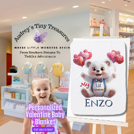 Personalisiert Baby's 1. Valentinstag Blanket Babydecke