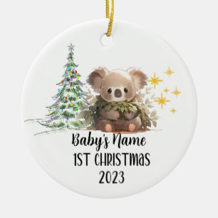 Personalisiert Baby's 1. Weihnachtsdekoration Keramik Ornament