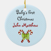 Personalisiert Baby's 1. Weihnachtsgebäck Keramik Ornament (Hinten)