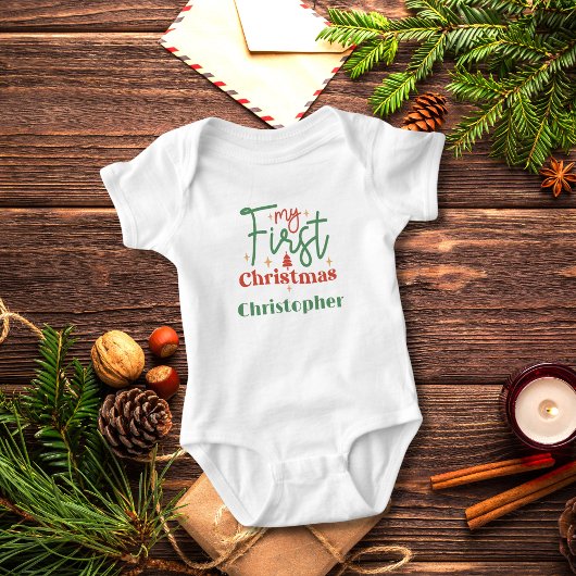 Personalisiert Babys Baby Erstes 1. Weihnachtsgesc Baby Strampler