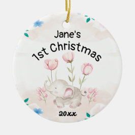 Personalisiert Baby's First Christmas 2022 Girl Keramik Ornament
