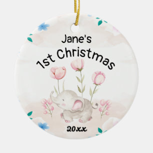 Personalisiert Baby's First Christmas 2022 Girl Keramik Ornament
