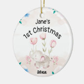 Personalisiert Baby's First Christmas 2022 Girl Keramik Ornament (Links)
