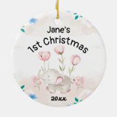 Personalisiert Baby's First Christmas 2022 Girl Keramik Ornament (Hinten)