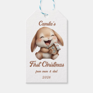 Personalisiert Baby's First Christmas Bunny Geschenkanhänger
