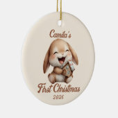 Personalisiert Baby's First Christmas Bunny Keramik Ornament (Rechts)