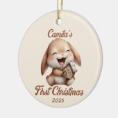 Personalisiert Baby's First Christmas Bunny Keramik Ornament (Links)