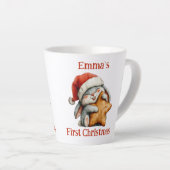 Personalisiert Baby's First Christmas Bunny Milchtasse (Rechte Ecke)
