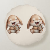 Personalisiert Baby's First Christmas Bunny Rundes Kissen (Rückseite)