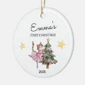Personalisiert Baby's First Christmas, Cat Balleri Keramik Ornament (Links)