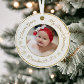 Personalisiert Baby's First Christmas Foto Glitzer Keramik Ornament