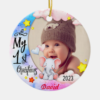 Personalisiert Baby's First Christmas Foto Ornamen Keramik Ornament