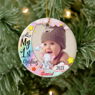 Personalisiert Baby's First Christmas Foto Ornamen Keramik Ornament