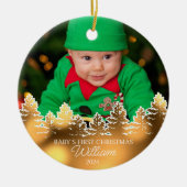 Personalisiert Baby's First Christmas Keramik Ornament (Vorne)