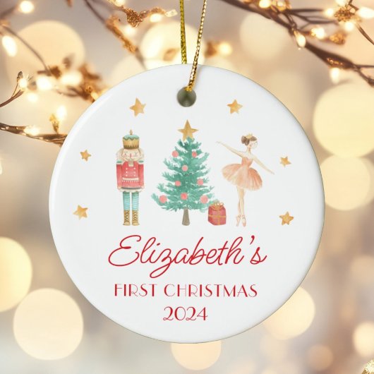 Personalisiert Baby's First Christmas Nutcracker Keramik Ornament