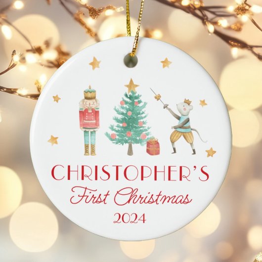 Personalisiert Baby's First Christmas Nutcracker Keramik Ornament