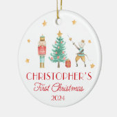 Personalisiert Baby's First Christmas Nutcracker Keramik Ornament (Links)