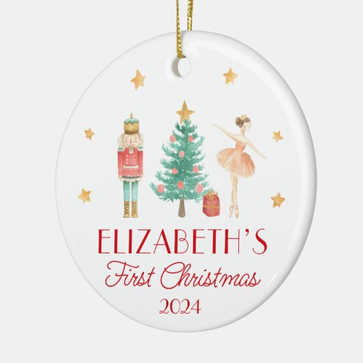 Personalisiert Baby's First Christmas Nutcracker Keramik Ornament (Links)