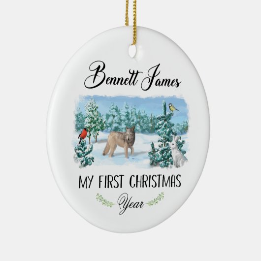 Personalisiert Baby's First Christmas Ornament (Rechts)