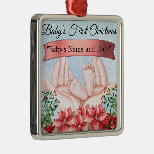Personalisiert "Baby's First Christmas" Ornament Aus Metall (Rechts)