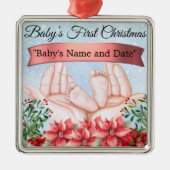 Personalisiert "Baby's First Christmas" Ornament Aus Metall (Vorne)