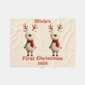 Personalisiert Baby's First Christmas Ornament Fleecedecke (Vorderseite (Horizontal))