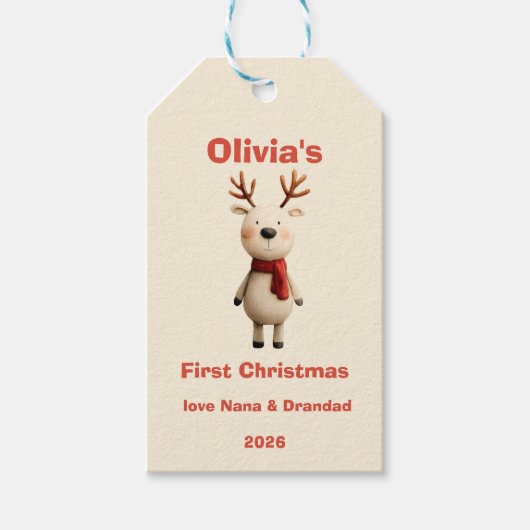 Personalisiert Baby's First Christmas Ornament Geschenkanhänger (Vorderseite)