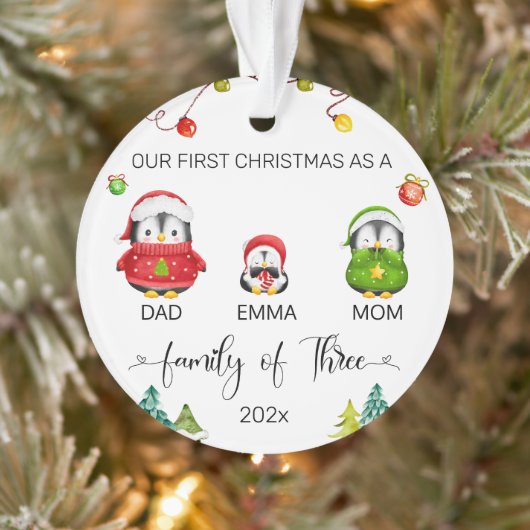 Personalisiert Baby's First Christmas Penguin Ornament (Baum)
