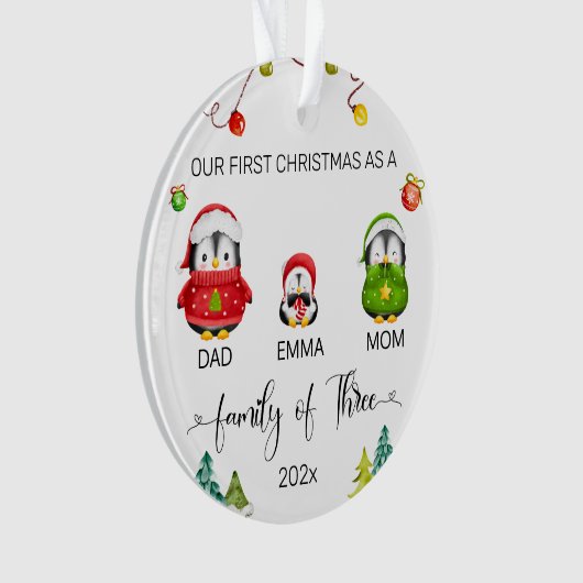 Personalisiert Baby's First Christmas Penguin Ornament (Vorderseite)