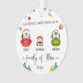 Personalisiert Baby's First Christmas Penguin Ornament (Vorderseite)
