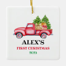 Personalisiert Baby's First Christmas Red Truck Xm