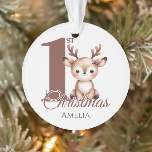 Personalisiert Baby's First Christmas Rentier Ornament (Baum)